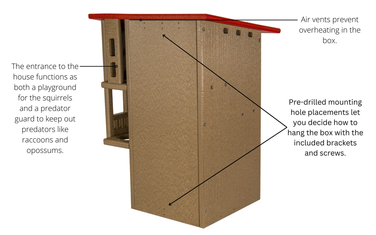 JCS  Wildlife Ultimate Squirrel House Nesting Box