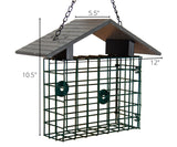 JCS Wildlife XL Suet Cage with Recycled Poly Lumber Roof