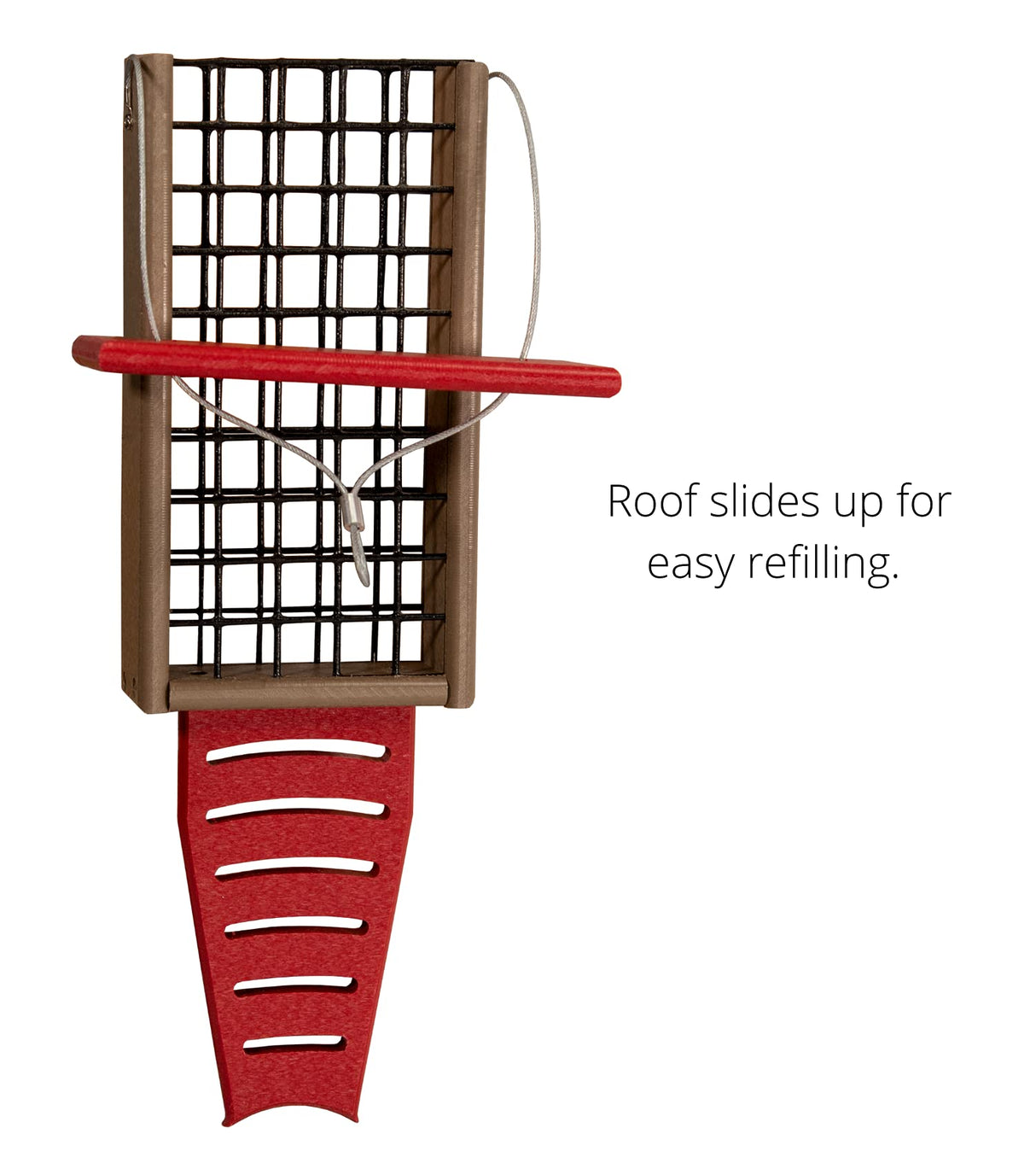 JCS Wildlife Recycled Double Suet Feeder Bird Feeder with Tail Prop