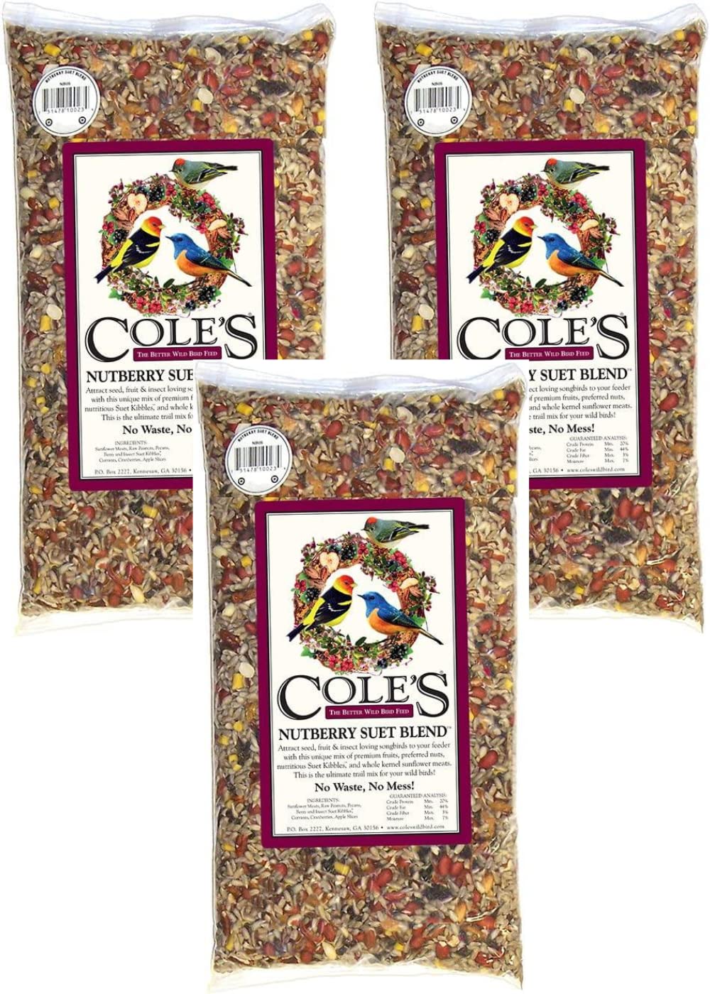 Cole's Nutberry Suet Blend Bird Seed, 10 lbs, NB10