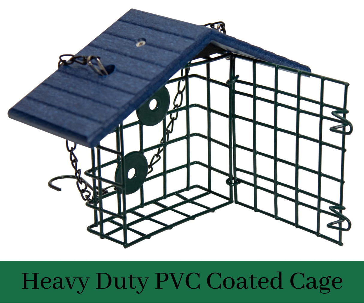 JCS Wildlife Single Suet Cage with Poly Lumber Roof