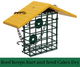 JCS Wildlife Single Suet Cage with Poly Lumber Roof