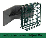 JCS Wildlife Single Suet Cage with Poly Lumber Roof