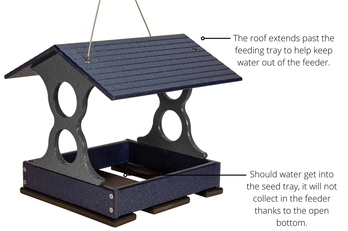 JCS Wildlife Medium Poly Fly Thru Platform Bird Feeder