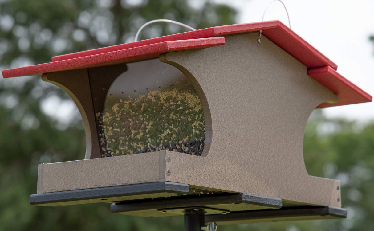 JCS Wildlife Large Poly Hopper Bird Feeder  - Mounting Pole Bundles Available!