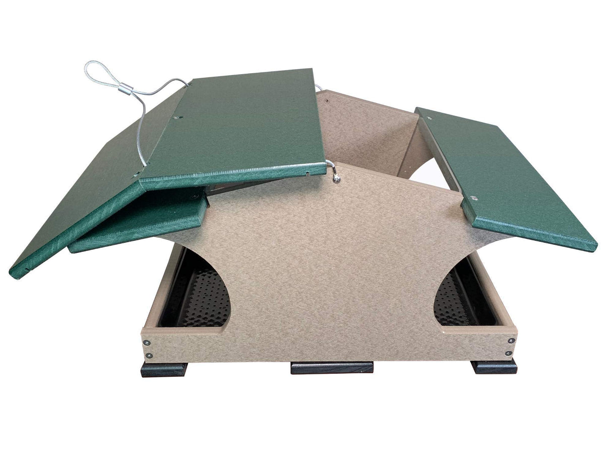 JCS Wildlife Large Poly Hopper Bird Feeder  - Mounting Pole Bundles Available!