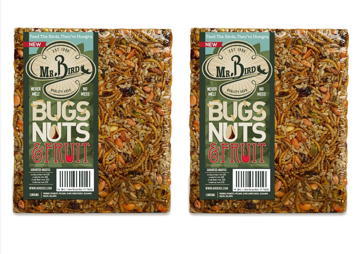 Mr. Bird Bugs, Nuts, & Fruit Large Wild Bird Seed Cake 1 lb. 10 oz. (1, 2, 4, 6, and 12 Packs)