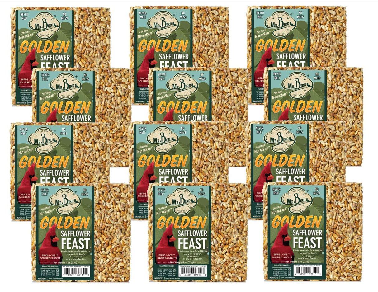 Mr. Bird Golden Safflower Feast Small Wild Bird Seed Cake 4 oz.