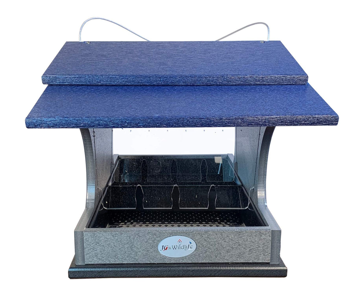 JCS Wildlife Large Poly Hopper Bird Feeder  - Mounting Pole Bundles Available!