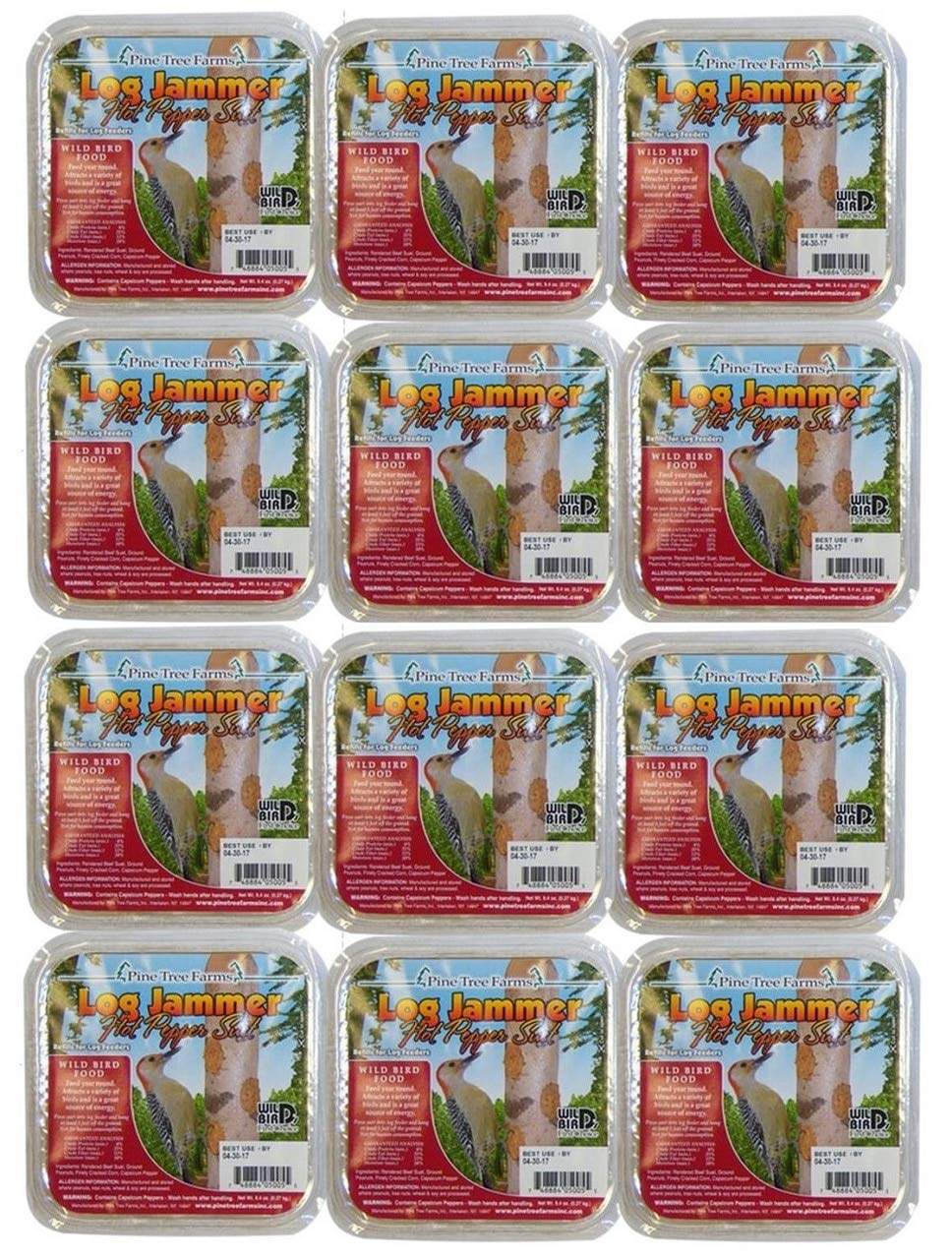 Pine Tree Farms Log Jammer Hot Pepper Suet 3 Plugs Per Pack (6 or 12 Packs)