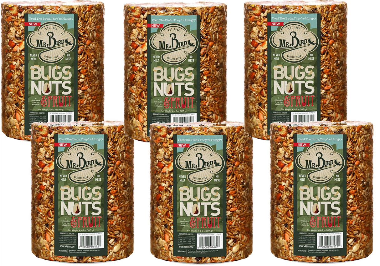 Mr. Bird Bugs, Nuts, & Fruit Large Cylinder Bugs, Nuts & Fruit 4 lbs. 2 oz. (1, 2, 4, or 6 Packs)