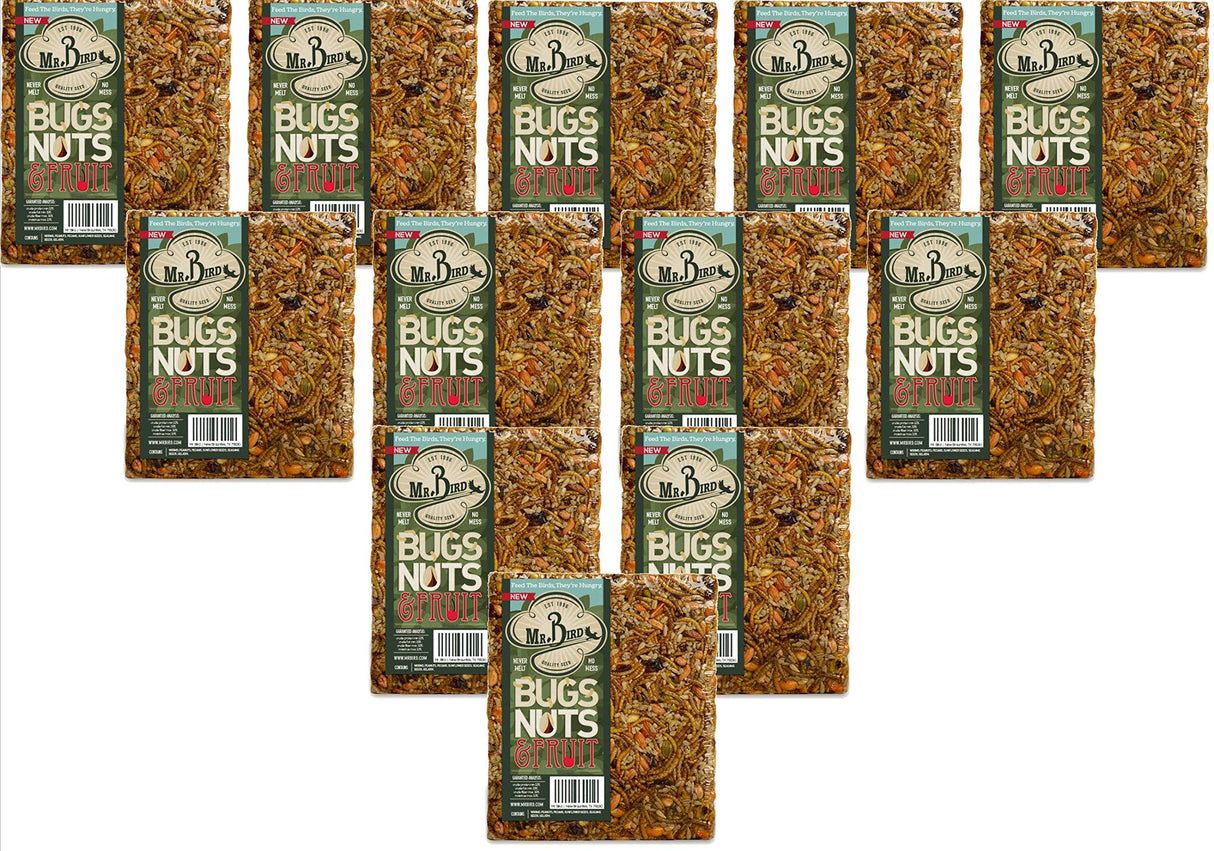 Mr. Bird Bugs, Nuts, & Fruit Large Wild Bird Seed Cake 1 lb. 10 oz. (1, 2, 4, 6, and 12 Packs)