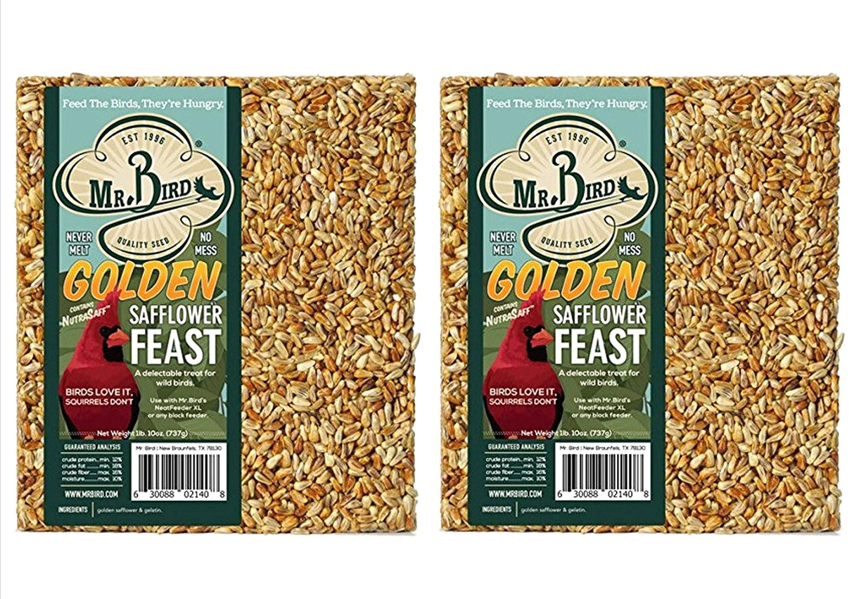 Mr. Bird Golden Safflower Feast Large Wild Bird Seed Block 1 lb. 10 oz. (1, 2, 4, 6 and 12 Packs)