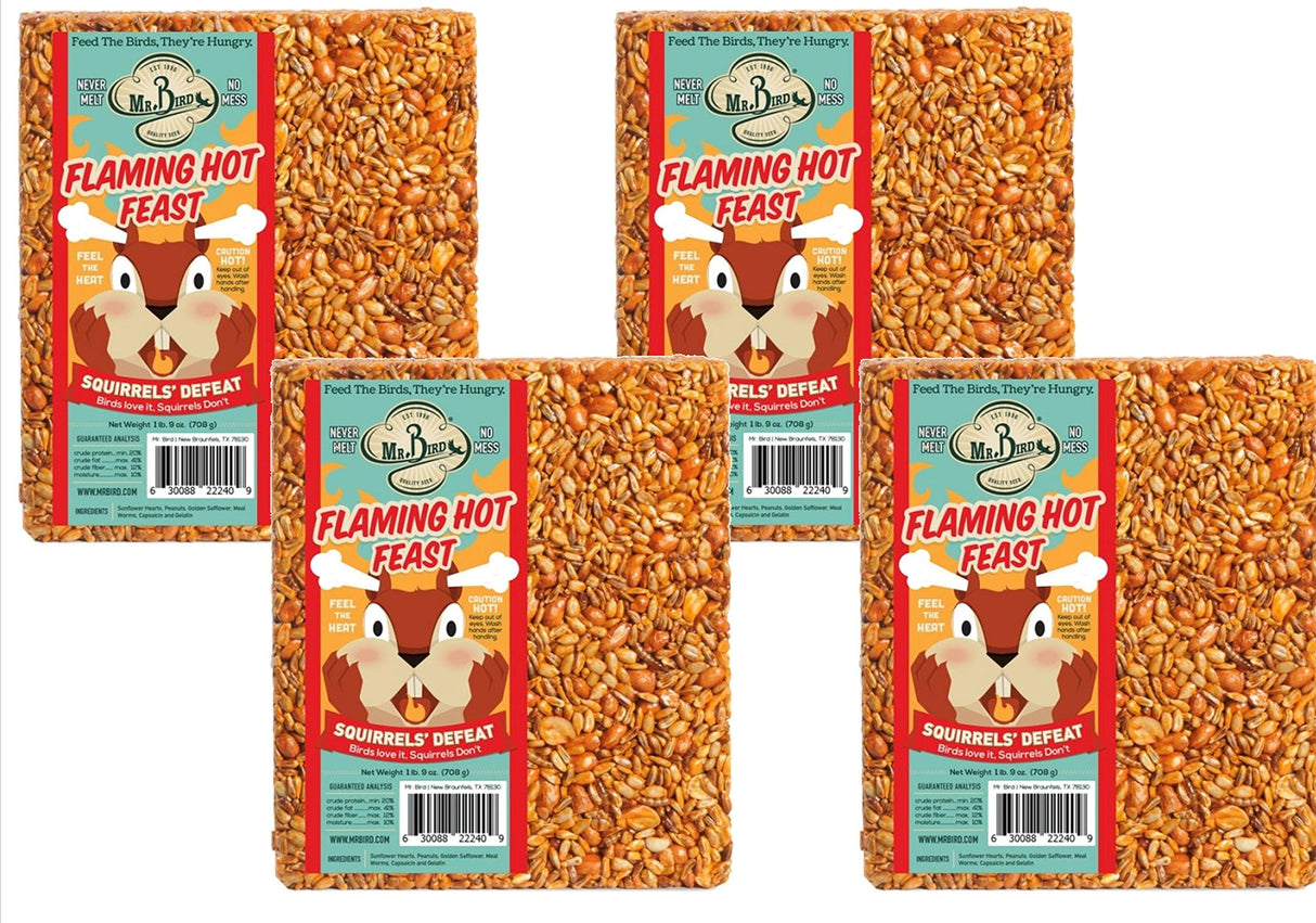 Mr. Bird's Flaming Hot Feast Large Wild Bird Seed Block 1 lb. 9 oz. (1, 2, 4, 6 and 12 Packs)