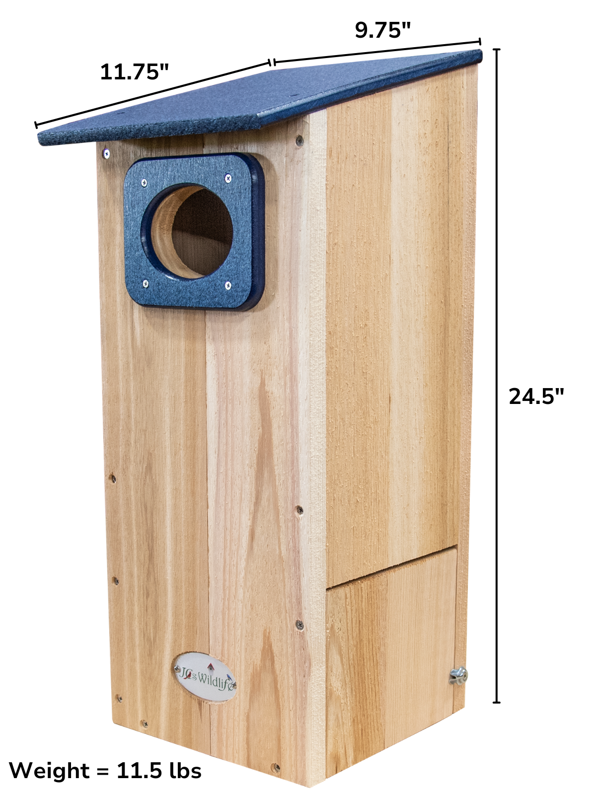 JCS  Wildlife Cedar Wood Duck House with Recycled Poly Lumber Roof and Predator Guard