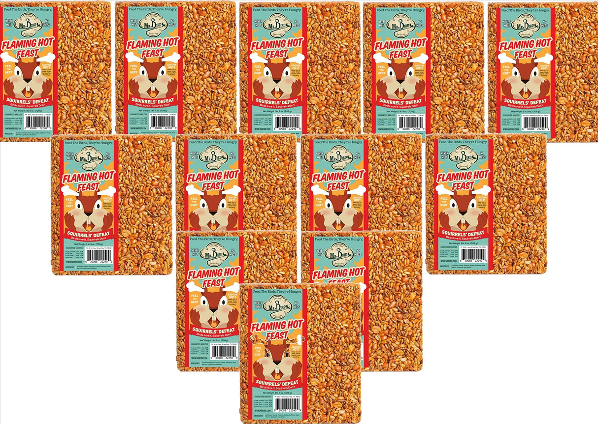 Mr. Bird's Flaming Hot Feast Large Wild Bird Seed Block 1 lb. 9 oz. (1, 2, 4, 6 and 12 Packs)