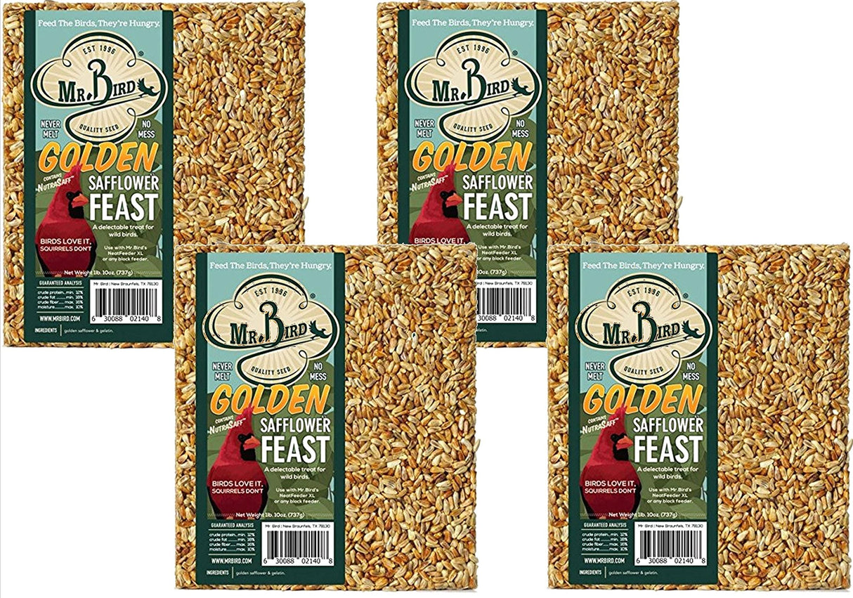 Mr. Bird Golden Safflower Feast Large Wild Bird Seed Block 1 lb. 10 oz. (1, 2, 4, 6 and 12 Packs)