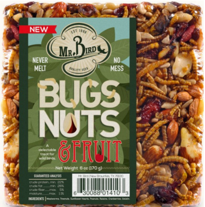 Mr. Bird Bugs, Nuts, & Fruit Small Wild Bird Seed Cake 6 oz. (6 or 12 Packs)