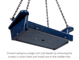 JCS Wildlife Poly Lumber Squirrel Swing Corn Cob Feeder