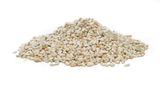 JCS Wildlife 20 Pound Safflower grains piled on a white background, ideal for bird feeding and attracting wildlife.
