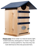 JCS Wildlife Cedar Screech Owl Nest Box with Poly Lumber Roof