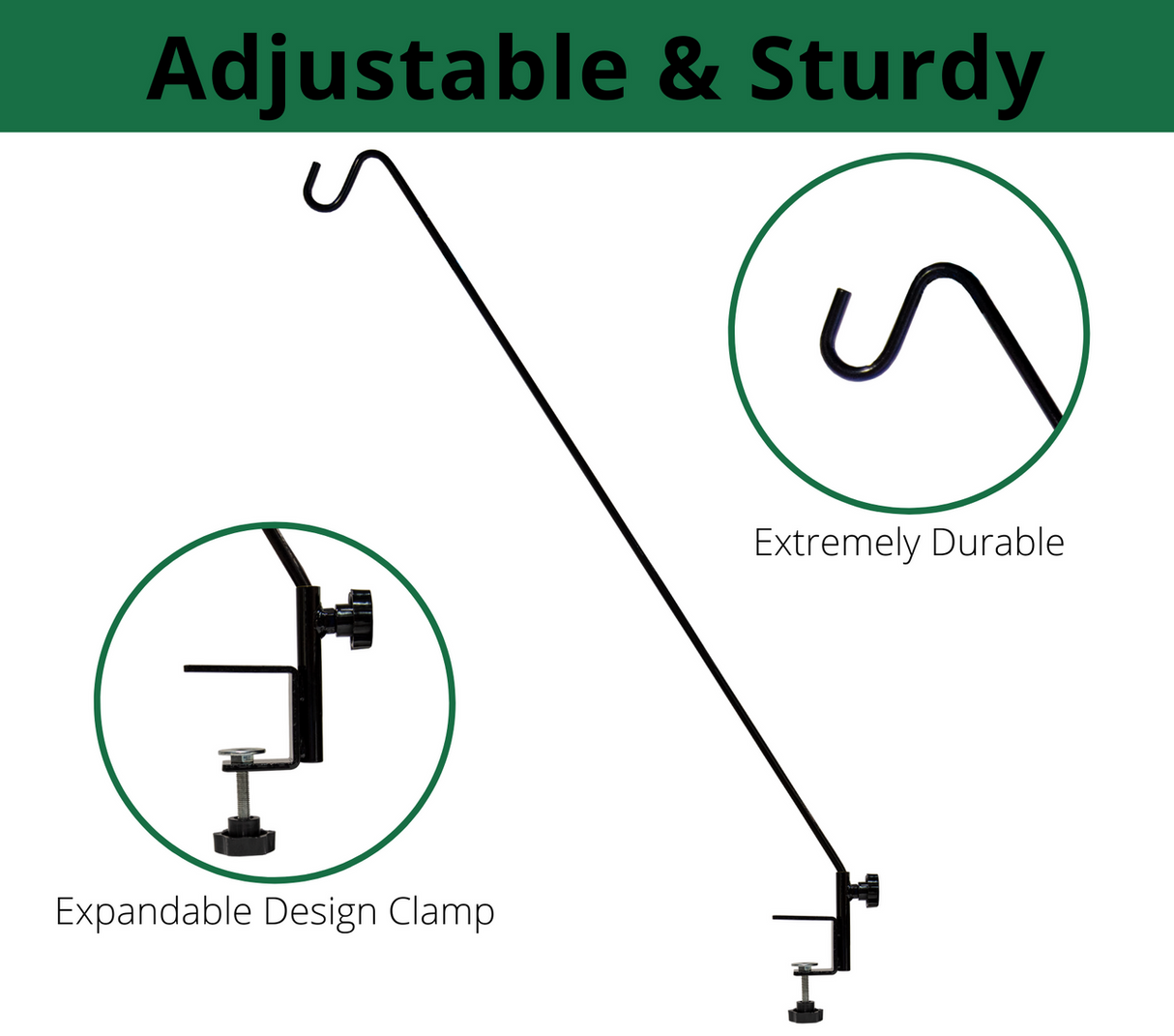 JCS Wildlife Deck Hook with Deck Clamp - Available in 42-Inch and 48-Inch Sizes!