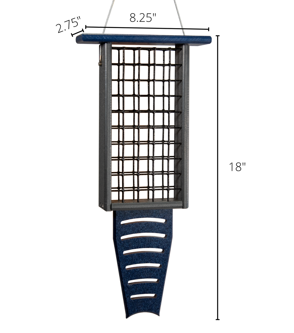 JCS Wildlife Recycled Double Suet Feeder Bird Feeder with Tail Prop