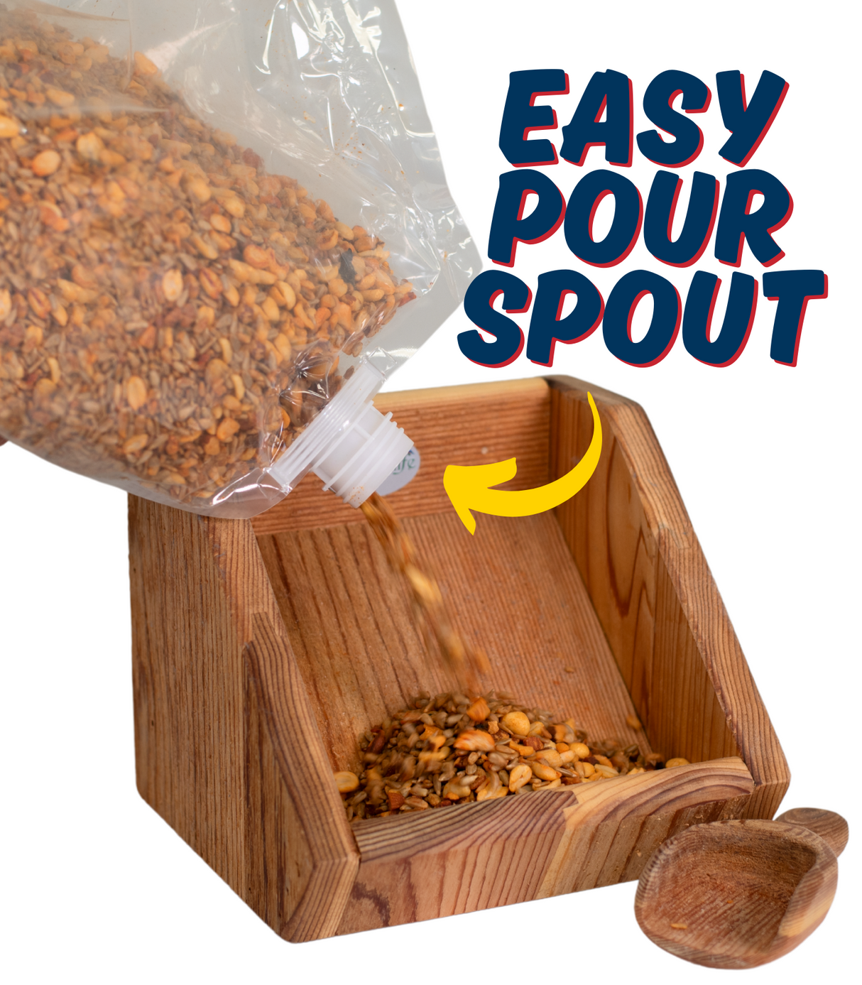 JCS Wildlife Squirrel Stopper No Mess, No Waste 10lbs Loose Seed Bag Easy Pour Spout