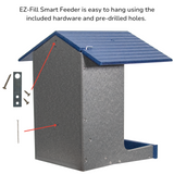 JCS Wildlife E-Z Fill Smart Bird Feeder with WiFi Camera, Solar Panel & AI Bird Recognition