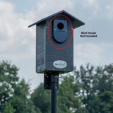 JCS Wildlife Exclusive Recycled Poly Lumber Birdhouse Predator Guard installed on a birdhouse with a 1.5 inch portal hole.