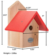 JCS Wildlife Nature Products USA Chickadee Birdhouse Recycled Poly Lumber Roof - JCS Wildlife