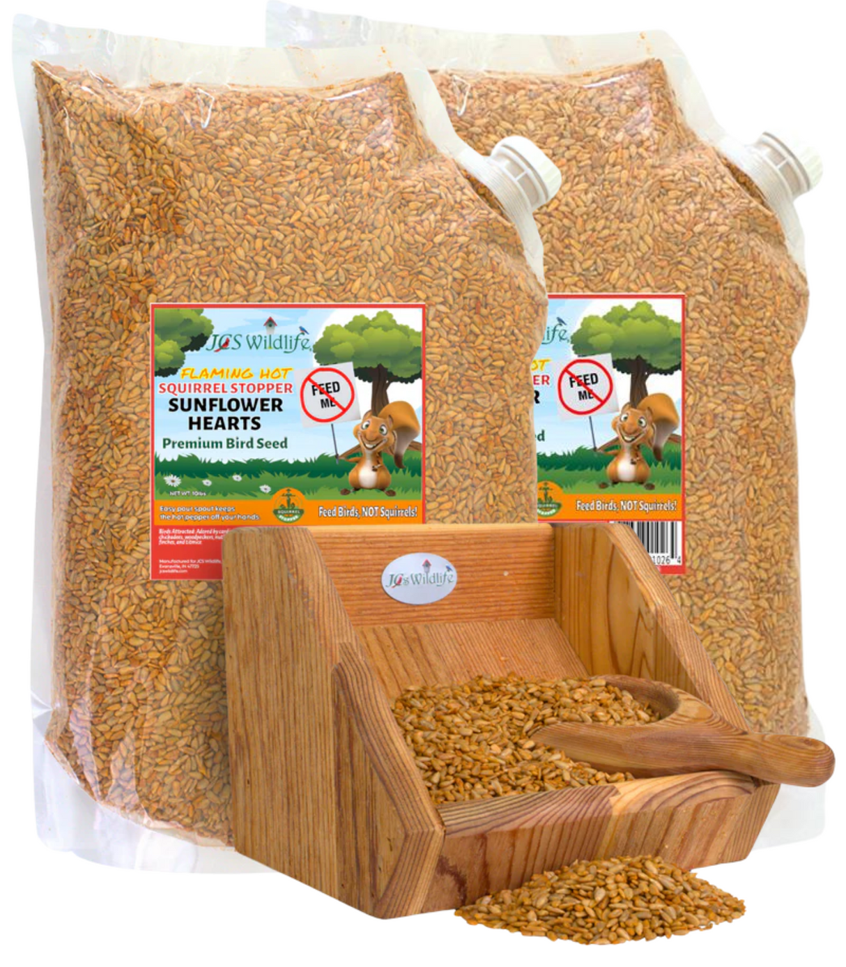 JCS Wildlife Squirrel Stopper Sunflower Hearts 10lbs Loose Seed Bag