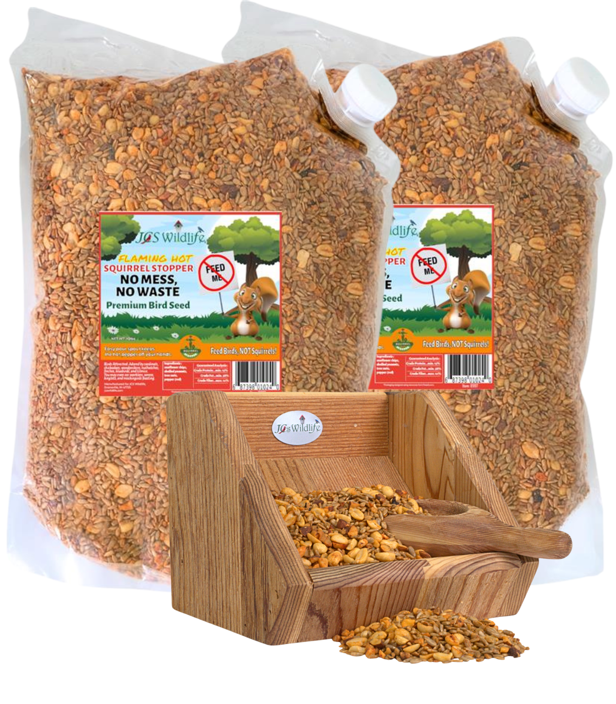 JCS Wildlife Squirrel Stopper No Mess, No Waste 10lbs Loose Seed Bag