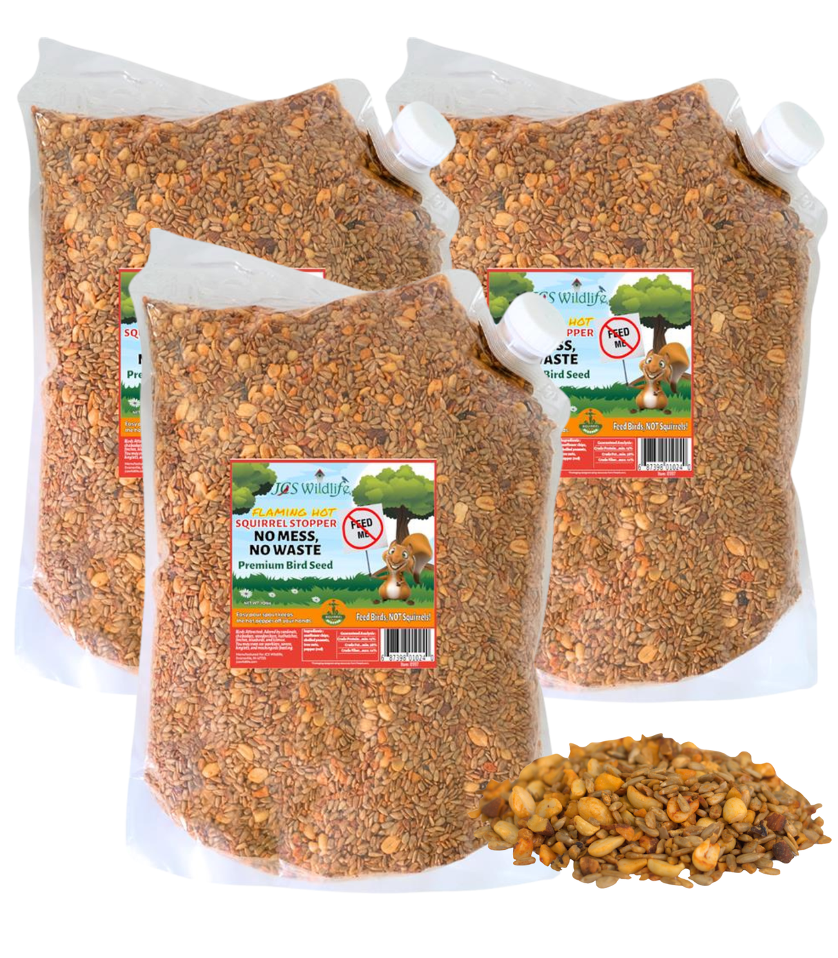 JCS Wildlife Squirrel Stopper No Mess, No Waste 10lbs Loose Seed Bag