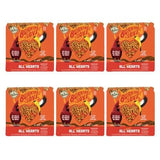 Six packs of Mr. Bird Burning Love Small Cake, hot wing-shaped spicy snacks for bird feeding, repels squirrels, with sunflower hearts and capsaicin.