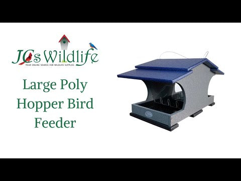 JCS Wildlife Large Poly Hopper Bird Feeder  - Mounting Pole Bundles Available!