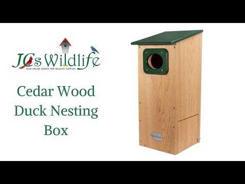 JCS  Wildlife Cedar Wood Duck House with Recycled Poly Lumber Roof and Predator Guard