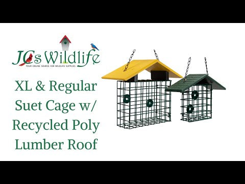 JCS Wildlife Single Suet Cage with Poly Lumber Roof