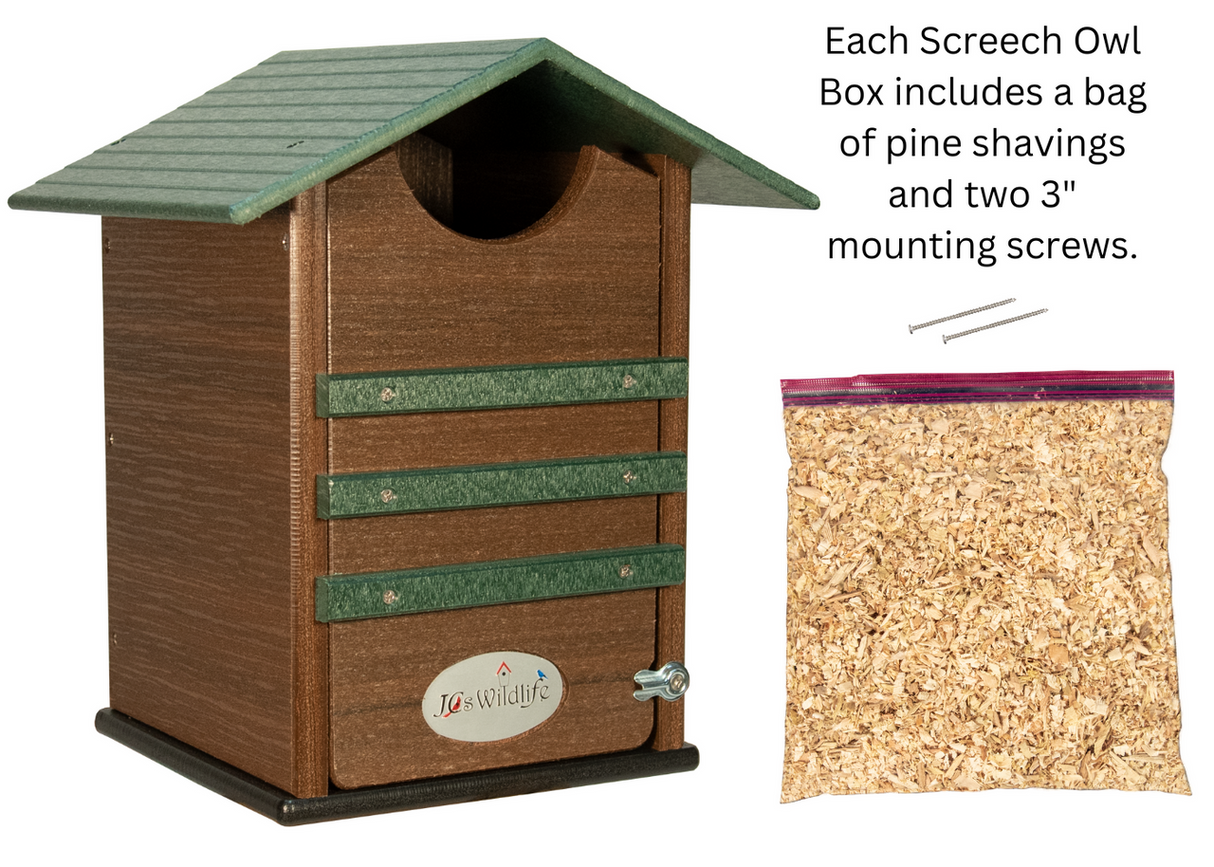 Ultimate Poly Screech Owl or Saw-Whet Owl House Nesting Box