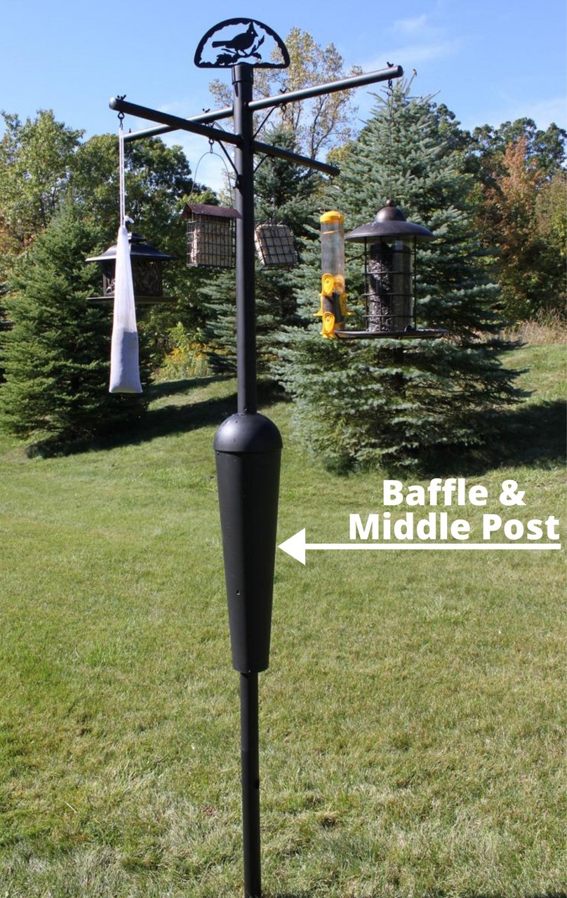 Replacement Part: Baffle and Middle Post Segment for Squirrel Stopper Deluxe - JCS Wildlife