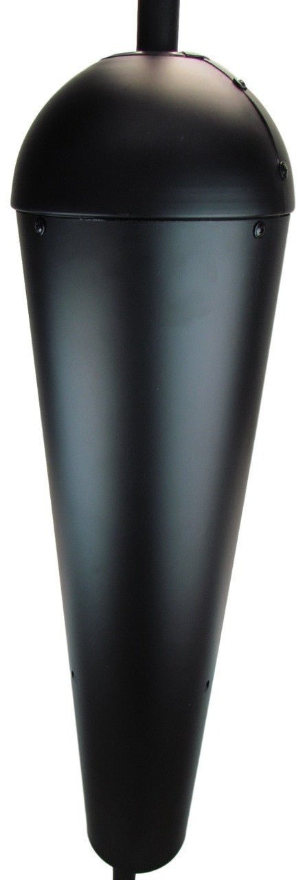 Black replacement baffle and middle post segment for Squirrel Stopper Deluxe bird feeder assembly. Available in black or bronze.