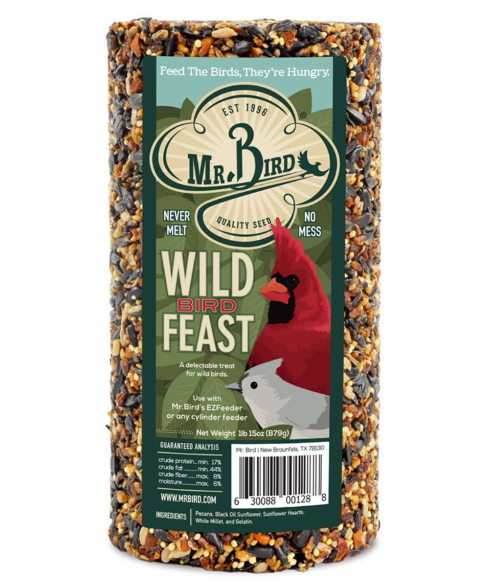 Mr. Bird Wild Bird Feast Birdseed Cylinder - 4" Diameter (1, 2, 4, 6,  and 12 Packs)