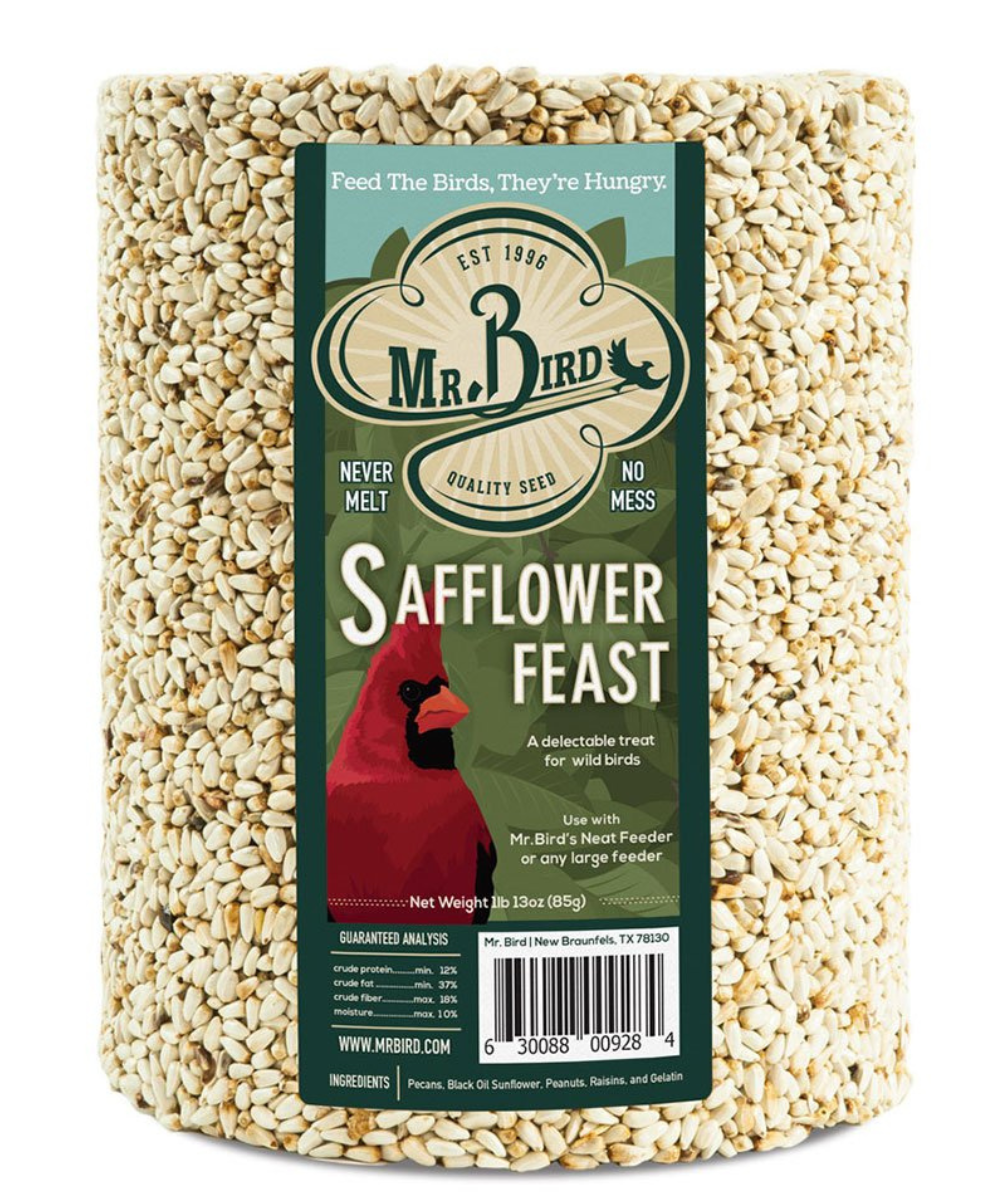 Mr. Bird Safflower Feast Large Wild Bird Seed Cylinder 5 lbs. (1, 2, 4 and 6 Packs)