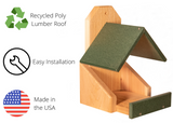 JCS Wildlife Cedar Robin Roost Birdhouse with Recycled Poly Lumber Roof