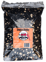 JCS Wildlife Songbird Medley 5lb Loose Seed Bag with mix of sunflower seeds and peanuts for wild birds