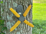 JCS Wildlife Squirrel Spinner Corn Cob Feeder - Holds 4 Dried Corn Cobs