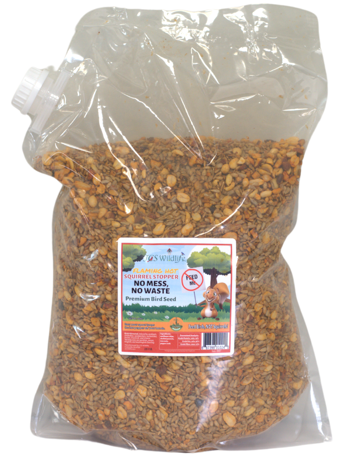 JCS Wildlife Squirrel Stopper No Mess, No Waste 10lbs Loose Seed Bag