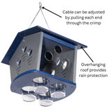 JCS Wildlife Ultimate Enclosed Bluebird Feeder- Keeps Starlings and Bully Birds Out - Holds 2 Cups Dried Mealworms