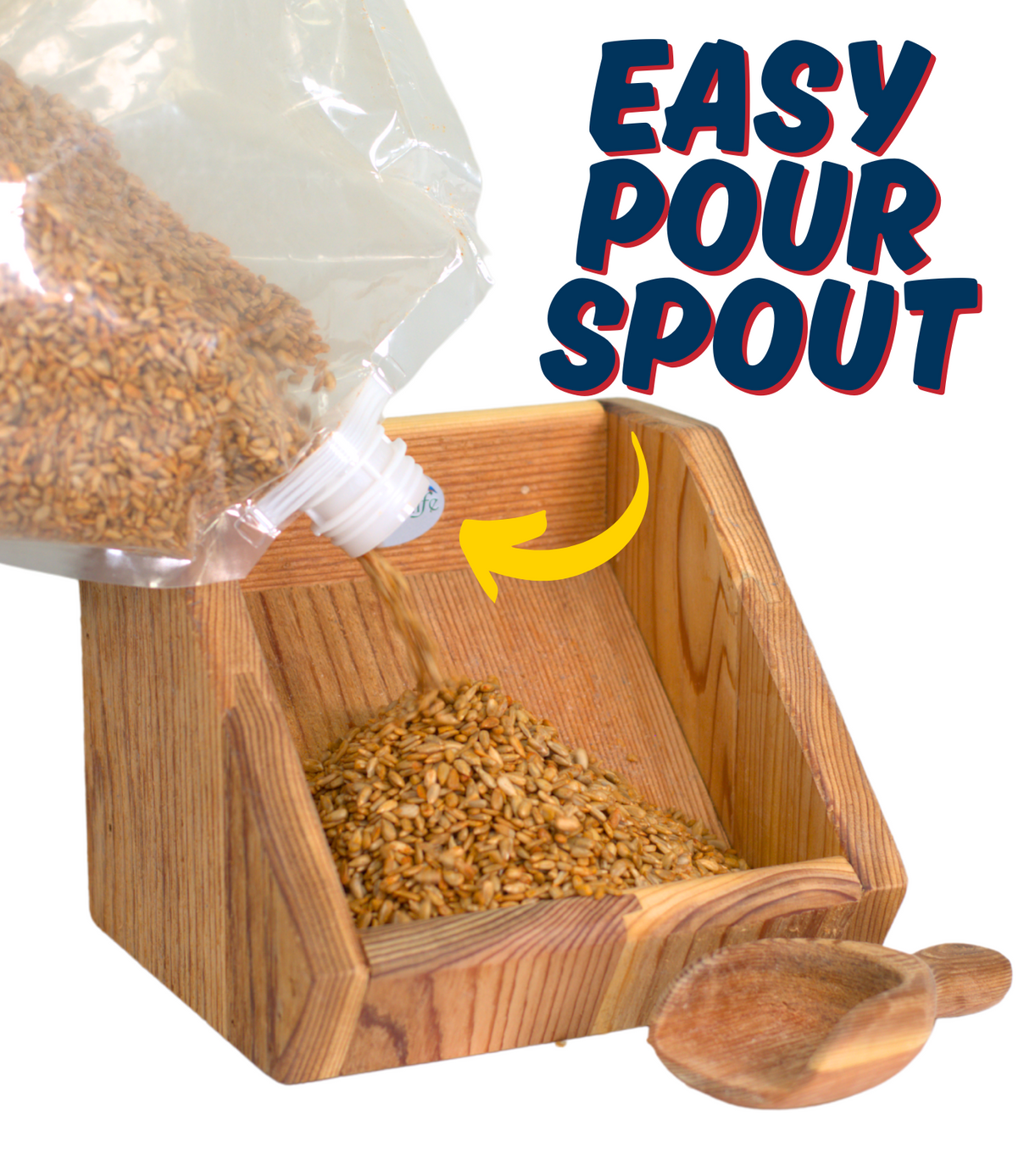 JCS Wildlife Squirrel Stopper Sunflower Hearts 10lbs Loose Seed Bag Easy Pour Spout
