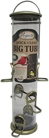 Aspects 420 Antique Brass Quick Clean Big Tube Feeder, Large, Brown - JCS Wildlife